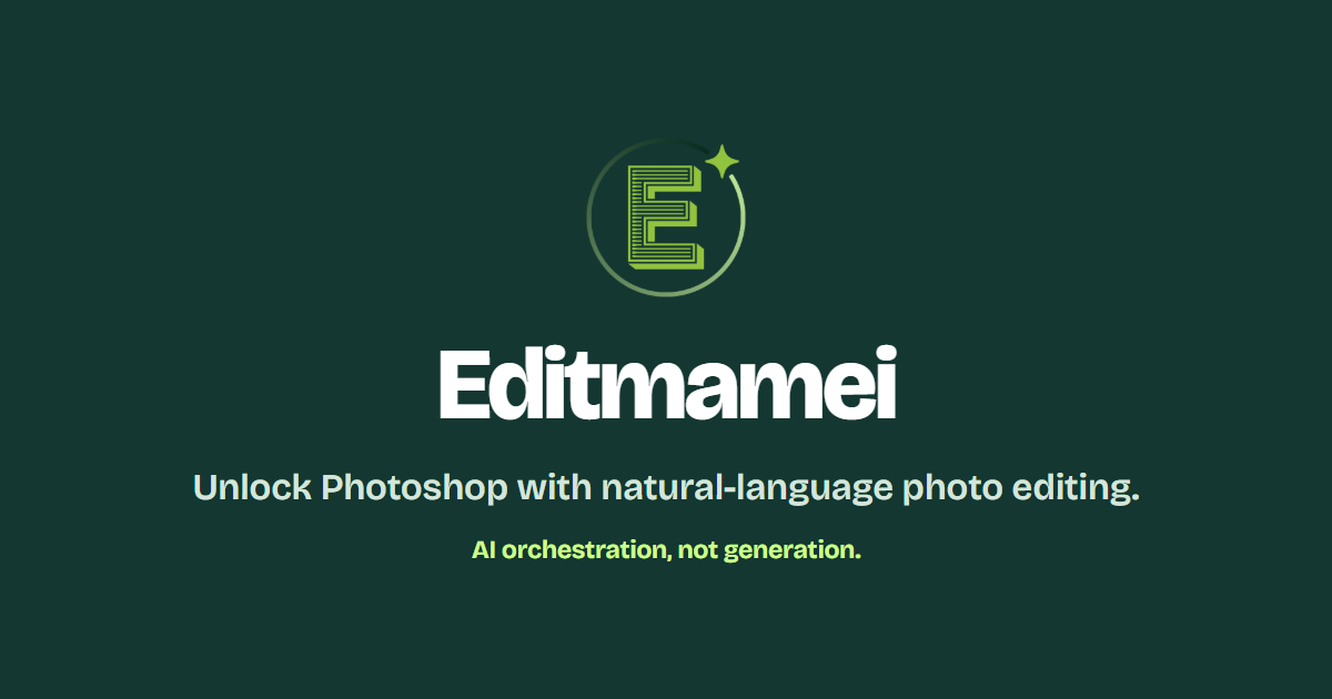 I built Editmamei, a tool that lets AI edit photos using desktop Photoshop